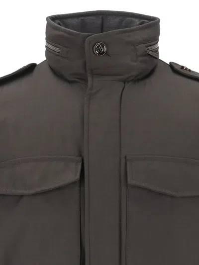 Moorer Buttoned Pocket Jacket In Gray