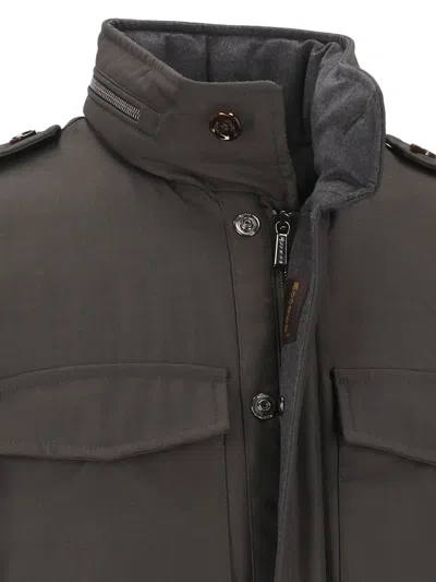 Moorer Buttoned Pocket Jacket In Gray