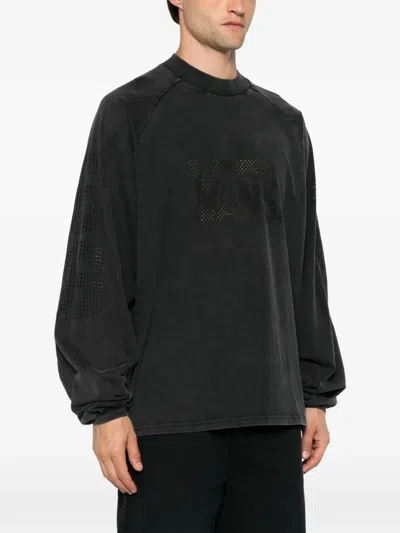 Vans Laser-cut Quilted-panel T-shirt In Black