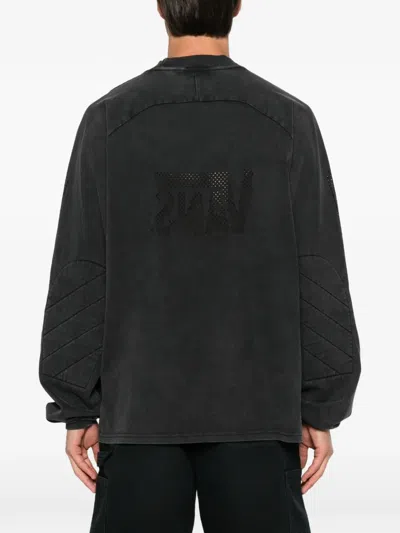 Vans Laser-cut Quilted-panel T-shirt In Black