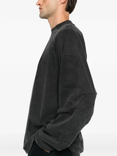 Vans Laser-cut Quilted-panel T-shirt In Black
