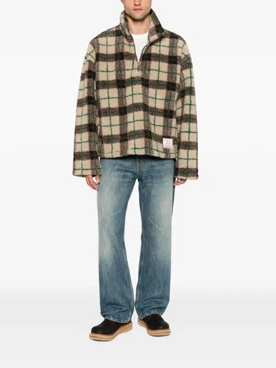 Found Plaid-pattern Half-zip Fleece Sweatshirt In Multi