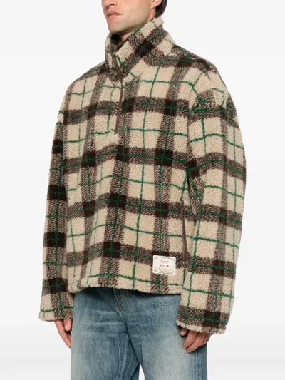 Found Plaid-pattern Half-zip Fleece Sweatshirt In Multi