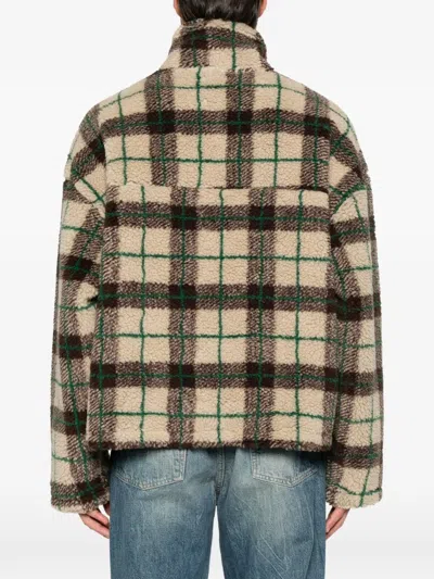 Found Plaid-pattern Half-zip Fleece Sweatshirt In Multi