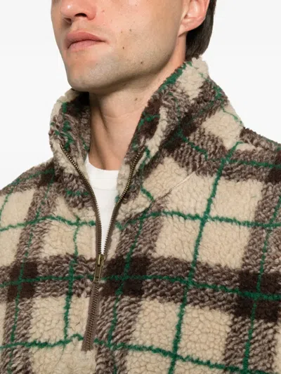 Found Plaid-pattern Half-zip Fleece Sweatshirt In Multi