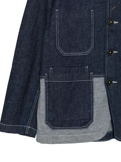 Universal Works Patchwork Denim Jacket In Blue