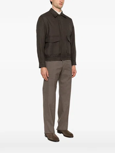 Briglia 1949 Flap-pocket Elasticated-hem Jacket In Brown