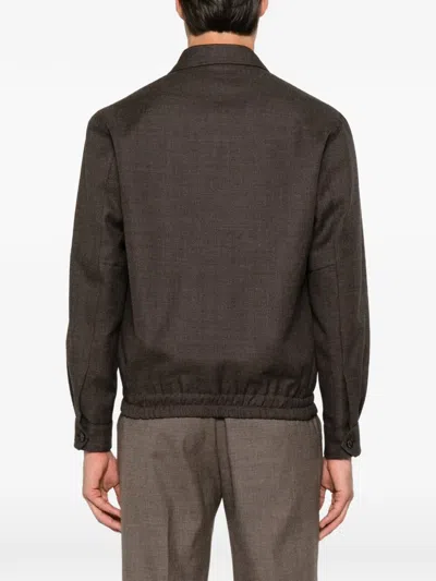 Briglia 1949 Flap-pocket Elasticated-hem Jacket In Brown