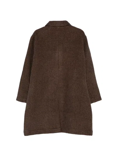 Universal Works Houndstooth-pattern Coat In Brown
