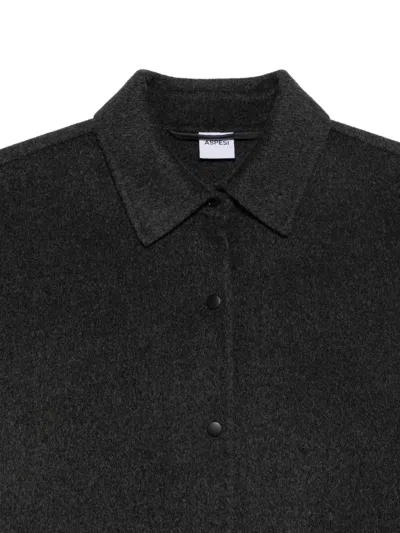 Aspesi Wool Jacket In Black