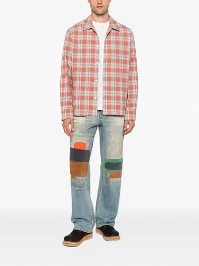 Found Patchwork Distressed Jeans In Multi