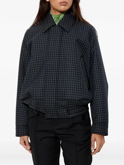 Loewe Gingham-check Jacket In Purple