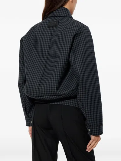 Loewe Gingham-check Jacket In Purple