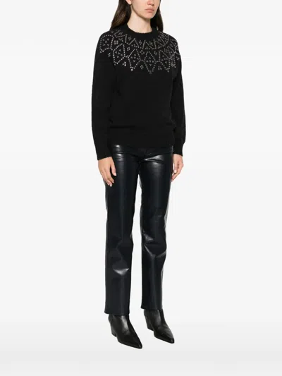 Alpha Studio Stud-embellished Sweater In Black