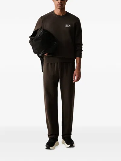 Ea7 Logo-patch Drawstring Track Pants In Pink