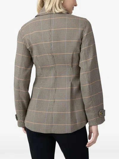 Veronica Beard Severine Prince Of Wales Check Jacket In Gray