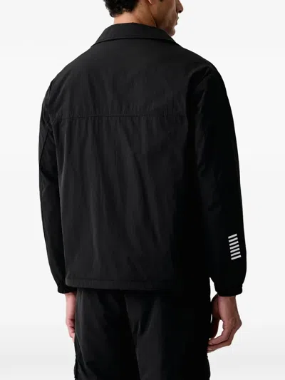 Ea7 Logo-print Press-stud Jacket In Black