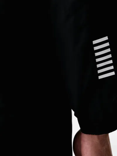 Ea7 Logo-print Press-stud Jacket In Black