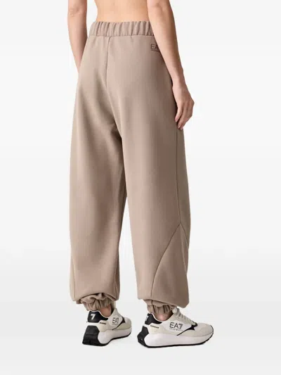 Ea7 Elasticated Track Pants In Brown