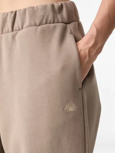 Ea7 Elasticated Track Pants In Brown