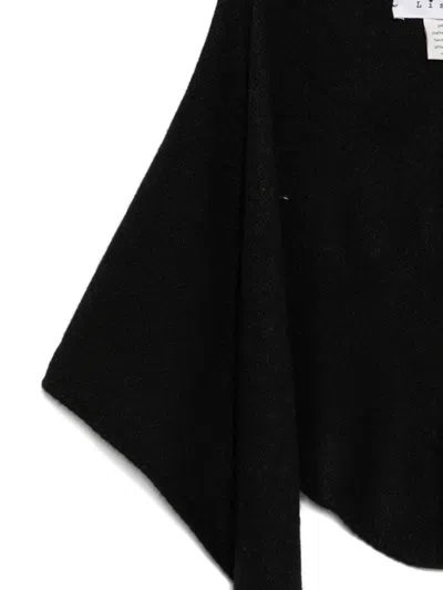 Liska Knitted Triangular Scarf In Black