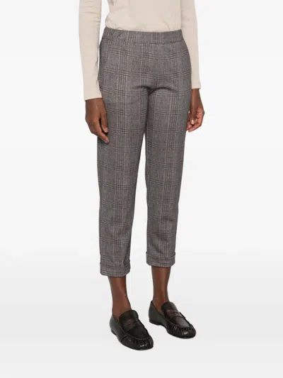 Why Ci Check-pattern Turn-up Trousers In Multi