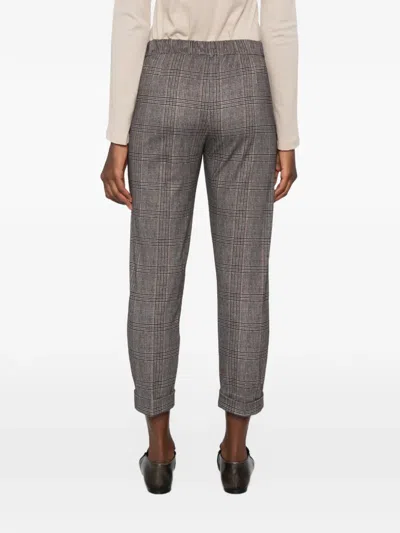 Why Ci Check-pattern Turn-up Trousers In Multi