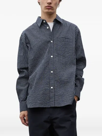 Norse Projects Espevik Oversized Check Shirt In Blue