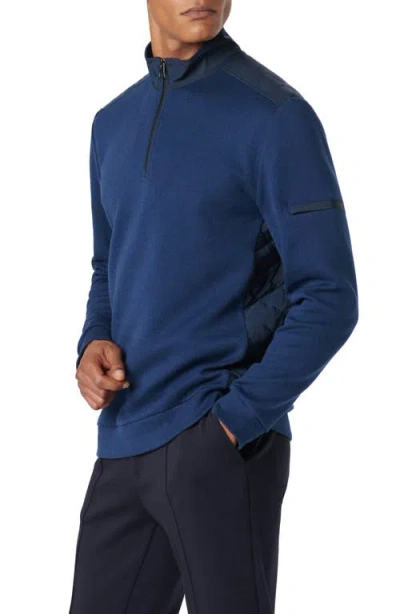 Bugatchi Quarter Zip Pullover In Blue