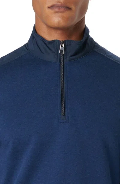 Bugatchi Quarter Zip Pullover In Blue