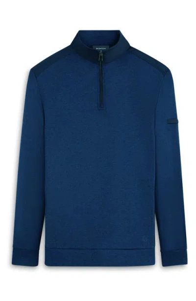 Bugatchi Quarter Zip Pullover In Blue