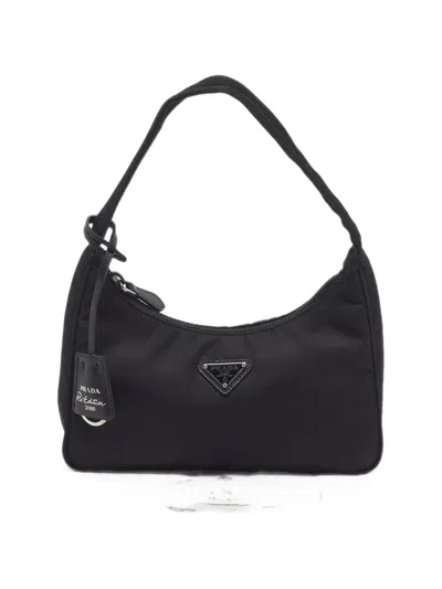 Pre-owned Prada Mini Re-edition 2000 Shoulder Bag In Black