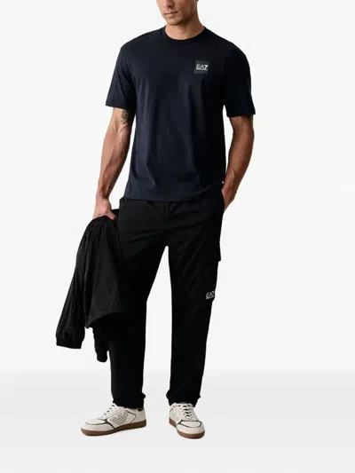 Ea7 Logo-patch T-shirt In Blue