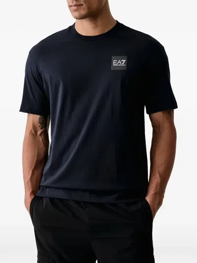 Ea7 Logo-patch T-shirt In Blue