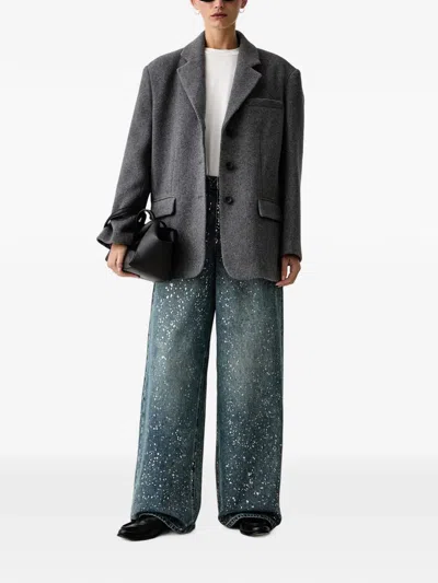 Eleh Single-breasted Blazer In Gray