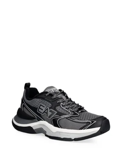 Ea7 Logo-patch Mesh Sneakers In Multi