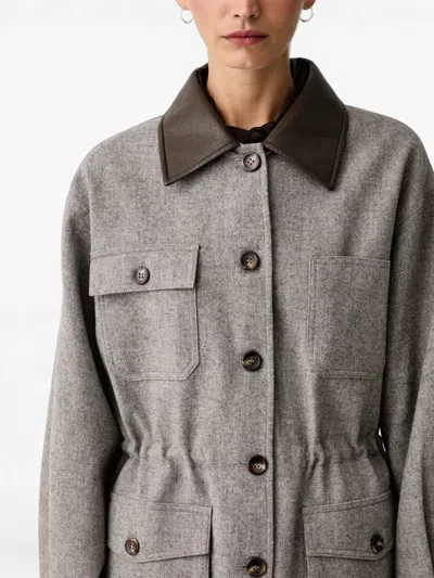 Eleh Button-fastening Single-breasted Coat In Gray