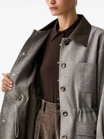 Eleh Button-fastening Single-breasted Coat In Gray