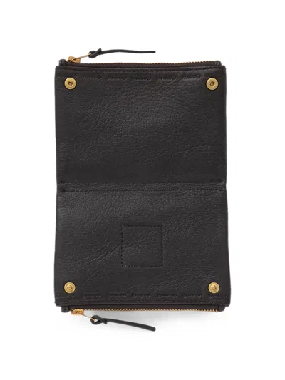 Visvim Logo-debossed Grained Leather Wallet In Black