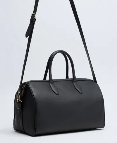 Mango Selection Double-handle Leather Work Satchel In Blue