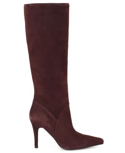Nine West Korin Boot In Burgundy Suede