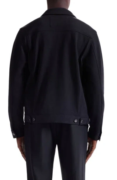 Bugatchi Knit Trucker Jacket In Black