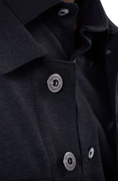 Bugatchi Knit Trucker Jacket In Black
