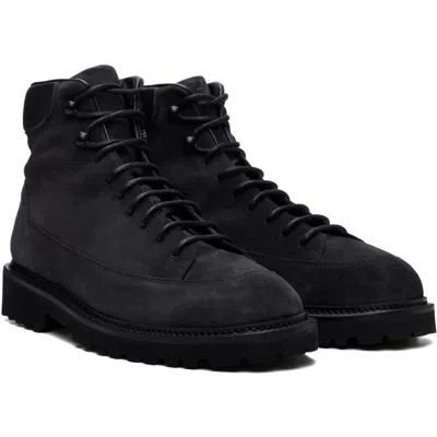 Common Projects Black Suede Hiker Boots In Black