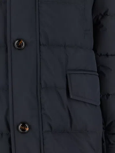 Moorer Saturno-stp Padded Coat In Blue