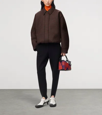 Loewe Wool-blend Drawstring Jacket In Brown