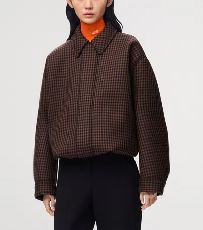 Loewe Wool-blend Drawstring Jacket In Brown
