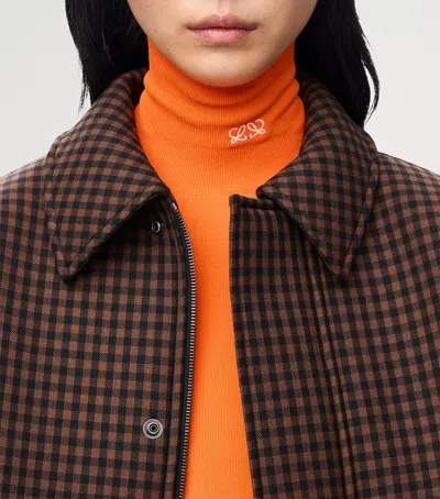 Loewe Wool-blend Drawstring Jacket In Brown
