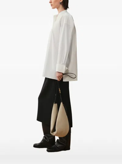 Less Bib-panel Oversized Shirt In White