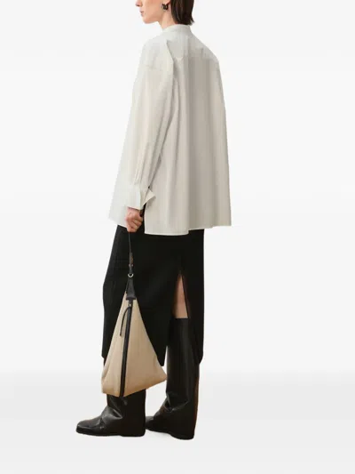 Less Bib-panel Oversized Shirt In White